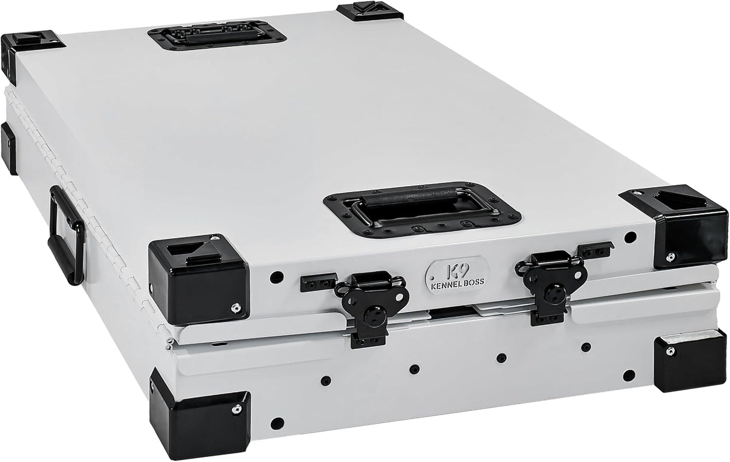 Heavy Duty Fully Collapsible Powder-Coated Aluminum Dog Crate - Small (White)