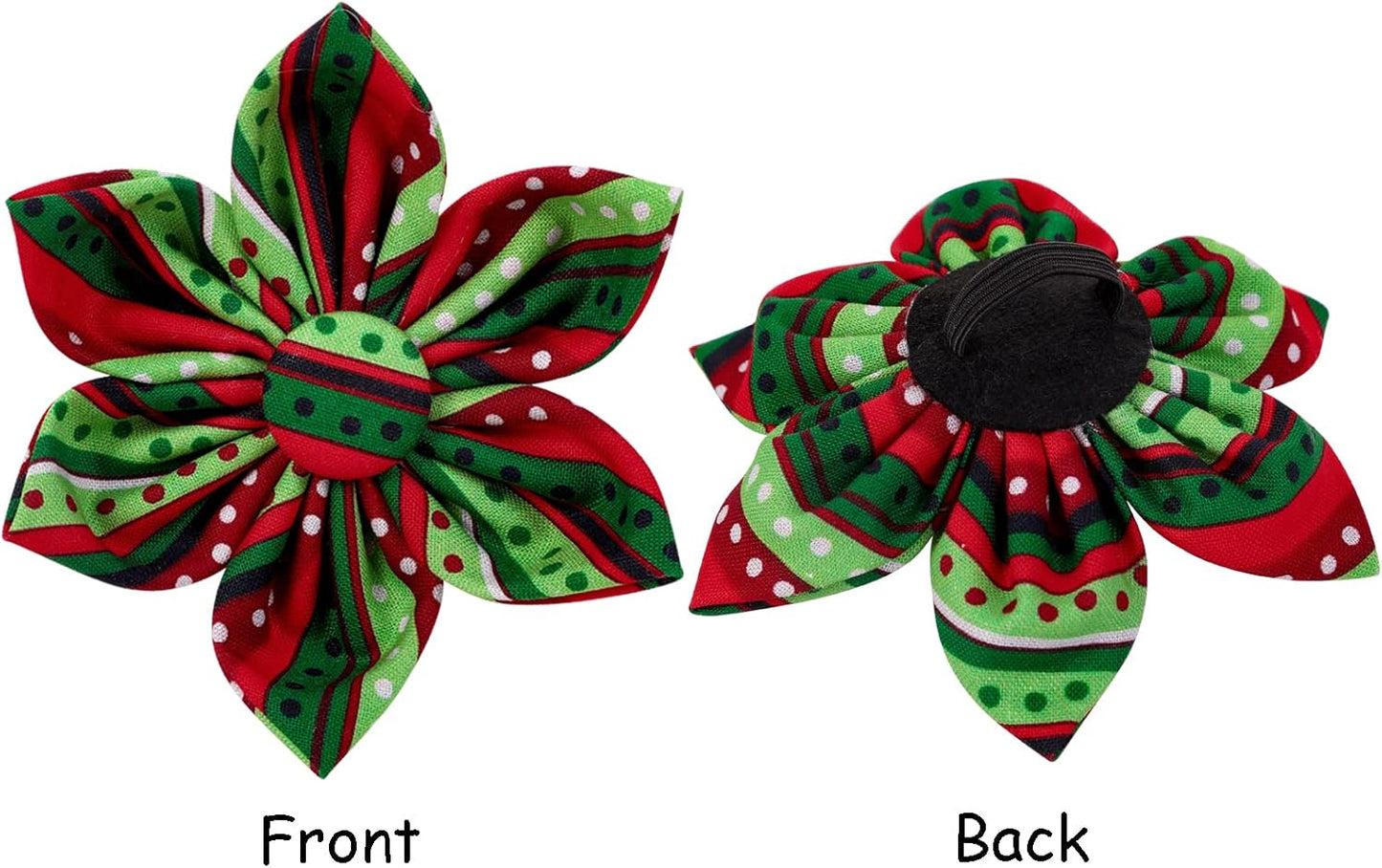 Lionet Paws Christmas Dog Collar with Flower, Dog Flower Collar with Metal Buckle for Dogs and Cats, Adjustable Comfortable Dog Collar Girl Gift, XS, Neck 8-12 in