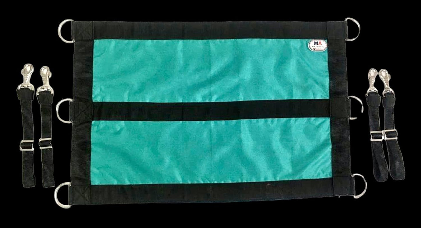 Majestic Ally 1200D 29"x19" Horse Stall Guard with Adjustable Straps and Hardware (Turquoise Black)
