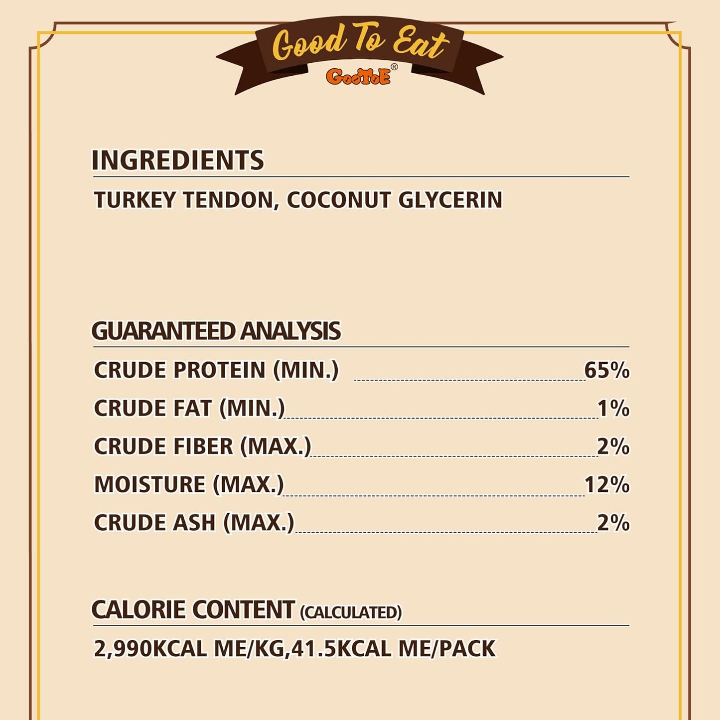 Gootoe Turkey Tendons for Dogs –All-Natural, Hypoallergenic Dog Treats, Rawhide Alternative, Long Lasting Puppy Chews, Healthy Dog Treats for Small Breeds, Twists (S), 10 Count Pack