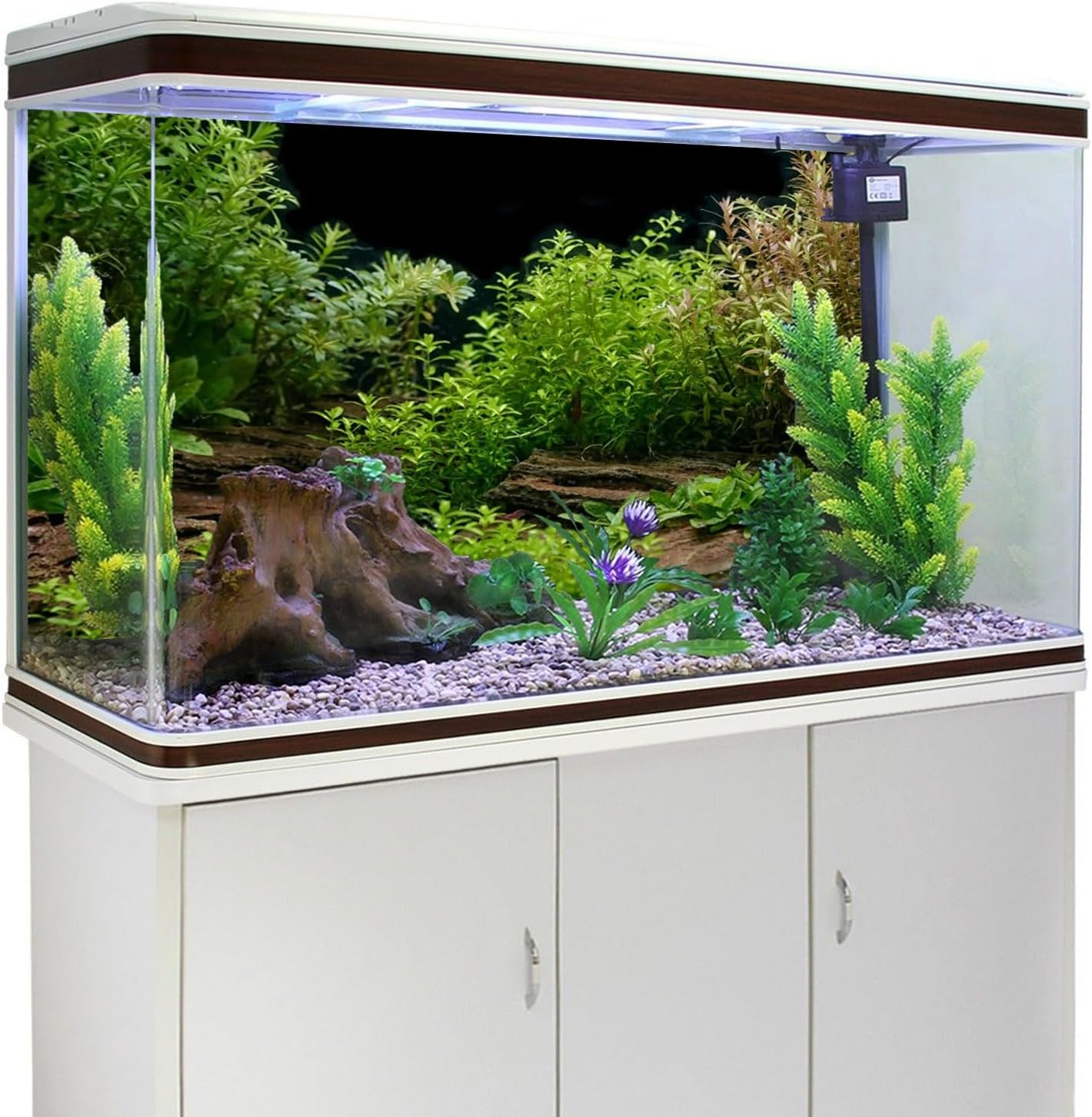 AWERT Aquarium Background River Bed & Lake Aquatic Plant Fish Tank Background Vinyl 30x12 inches