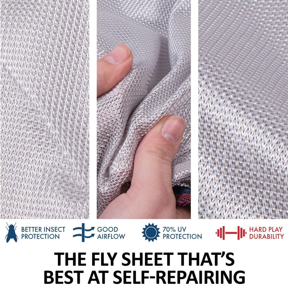 Dura-Tech RipGuard Adjusta-Fit Horse Fly Sheets | Self-Repairing Durability | Enhanced UV & Insect Protection | Ideal for All Horse Breeds