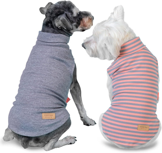 KYEESE 2Pack Dog Sweater Pullover Small Pet Sweaters Dog Sweaters for Small Dogs Girl Stretchy Pets Sweatshirt Warm Dachshund Clothes Soft Dogs Clothes Turtleneck Pet Coats
