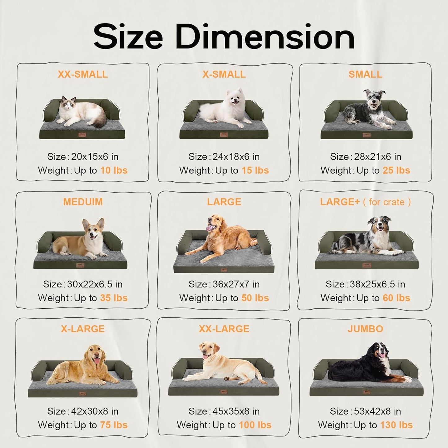 Small Dog Bed Waterproof Orthopedic Dog Beds for Medium Sized Dogs Comfy Pet Cat Bed with Sides, Washable Removable Cover