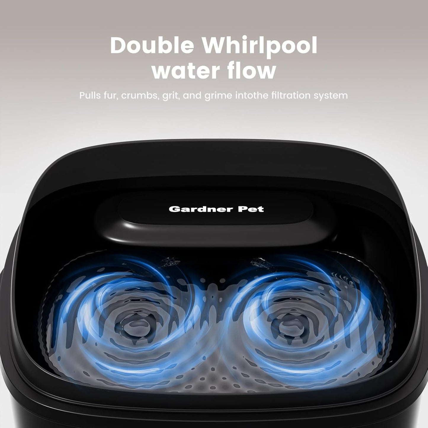 Gardner Pet Dog Water Fountain for Large Dogs, 8L/2.1Gal Large Capacity Automatic Dog Water Bowl Dispenser with Vortex Circulation, UV&Maifan Stone Filter, Splash-Proof, Quiet Cat & Dog Water Bowl