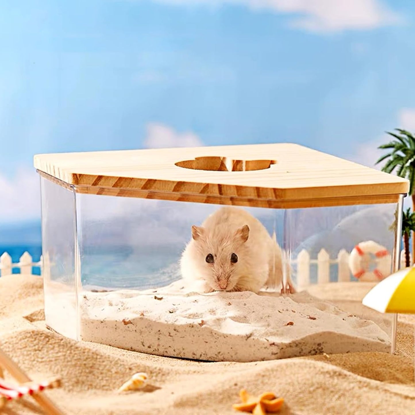 DR.DUDU Hamster Bath Sand, 2.8lb Dust Free Desert Sand or Potty Litter Sand for Hamster Chinchillas Gerbil Syrian Mice Small Animals (Beige, Flower Smell)