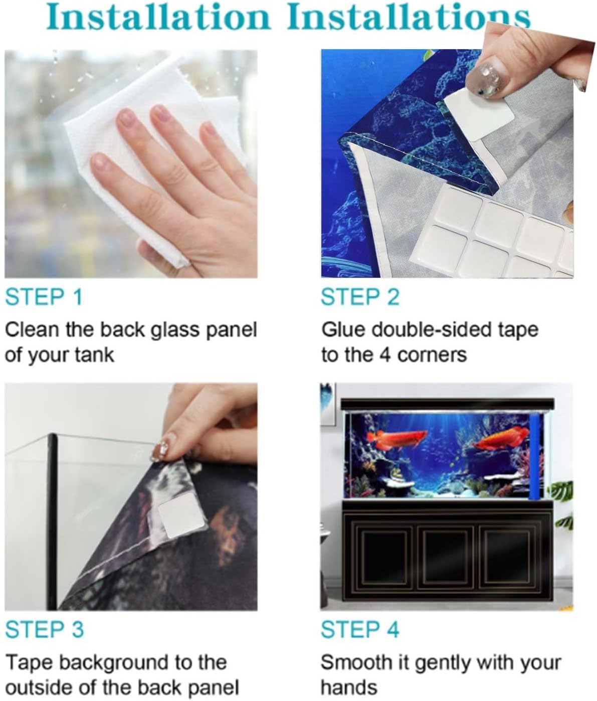 72X24IN Blacklight Octopus Sea Monster HD 3D Black Light Aquarium Background UV Reactive Background Terrarium Background with 10 EVA Double-Sided Tape