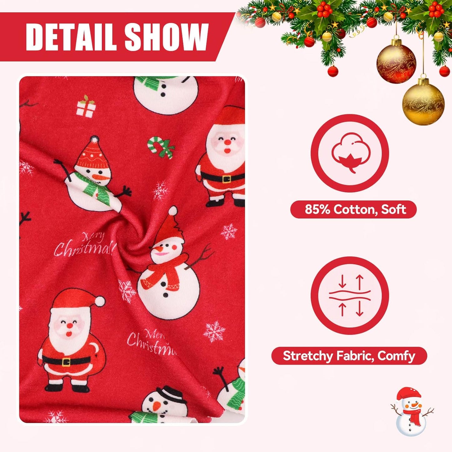 Dog Christmas Pajamas Snowman Pet Clothes Costumes Pjs Stretchy Funny Pet Costumes Outfit Dog Pajamas for Medium Dogs(M)