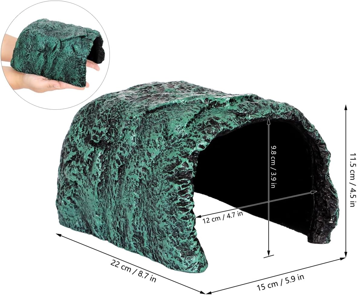 Reptile and Amphibians Rock Hide Cave - Climbing and Hiding Spots, Terrarium & Aquarium Decor, Perfect for Bearded Dragons,Lizards,Snakes,Turtles,Geckos,Frogs,Small Animals - Large Size