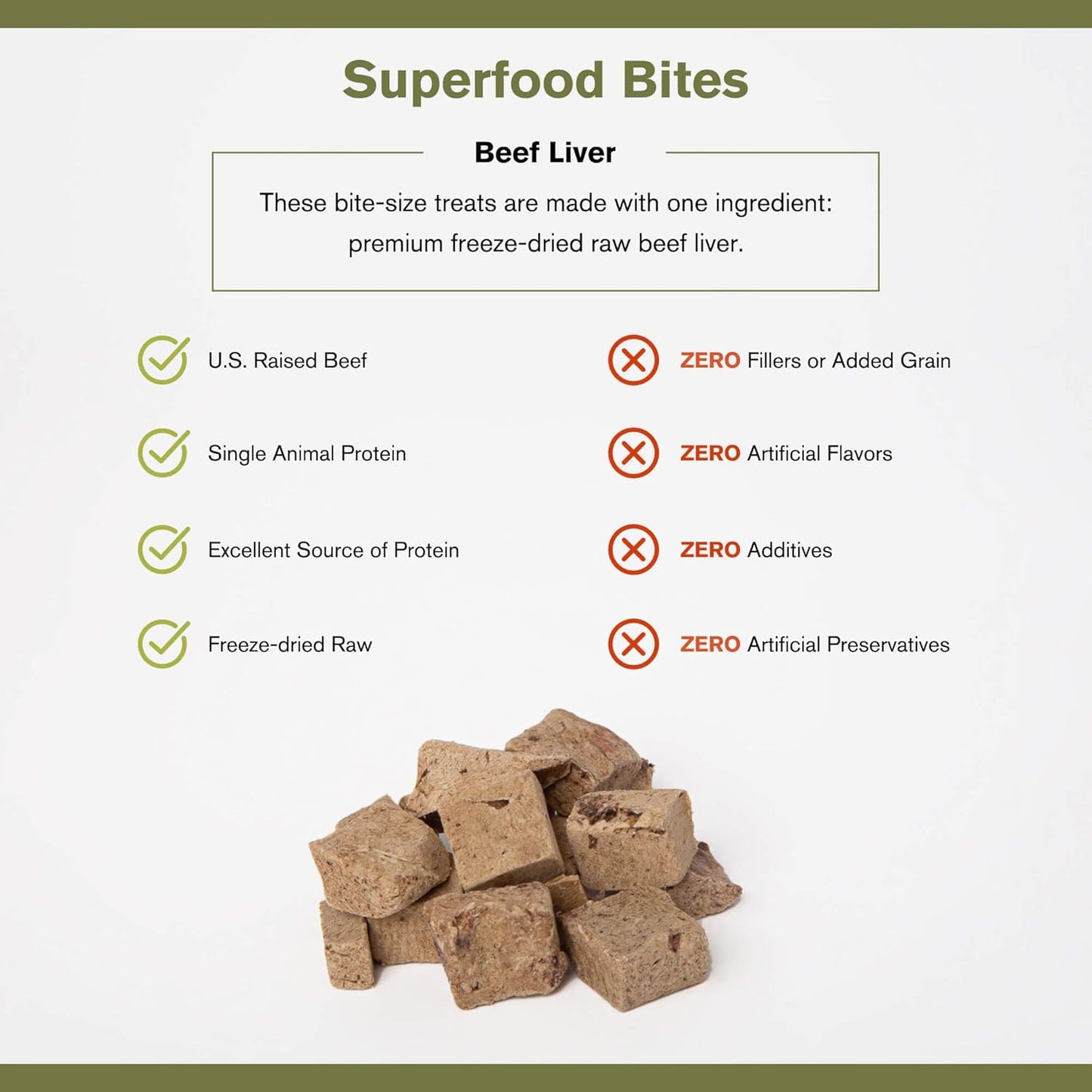 BADLANDS RANCH - Superfood Bite, Freeze-Dried Raw Dog Treats - Protein Rich, Train & Reward, Traceable Single Ingredient by Katherine Heigl (Beef Liver)