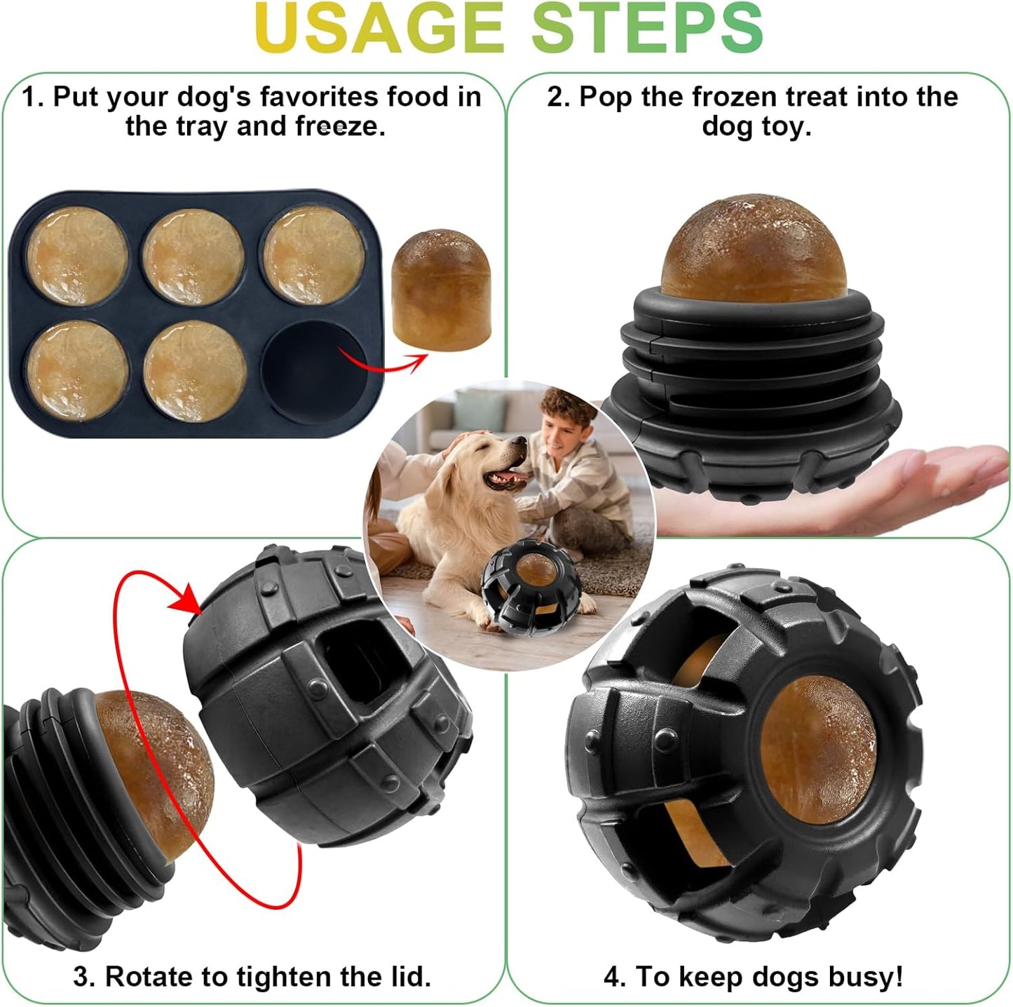 Yipetor Dog Toys, Power Chewer, Filled and Frozen Dog Food, Long-Lasting Dog Toys to Keep Dogs Distracted Busy (Summer Large)