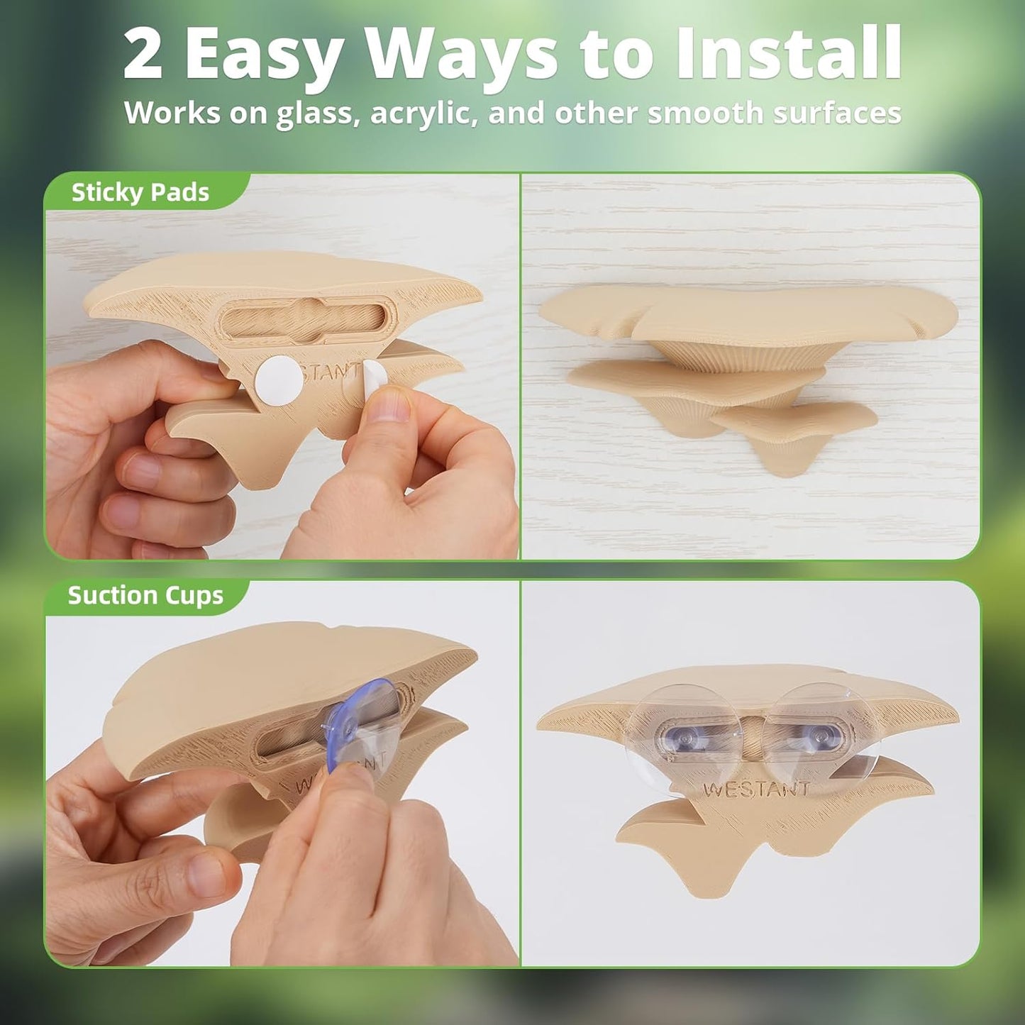 Mushroom Decor for Reptile Tank, Fish Tank, Pet-Safe Bearded Dragon Tank Accessories, Realistic Terrarium Plants for Crested Geckos, Frogs (Rainbow Trio Cap, Randomly Shipped from 3 Styles)