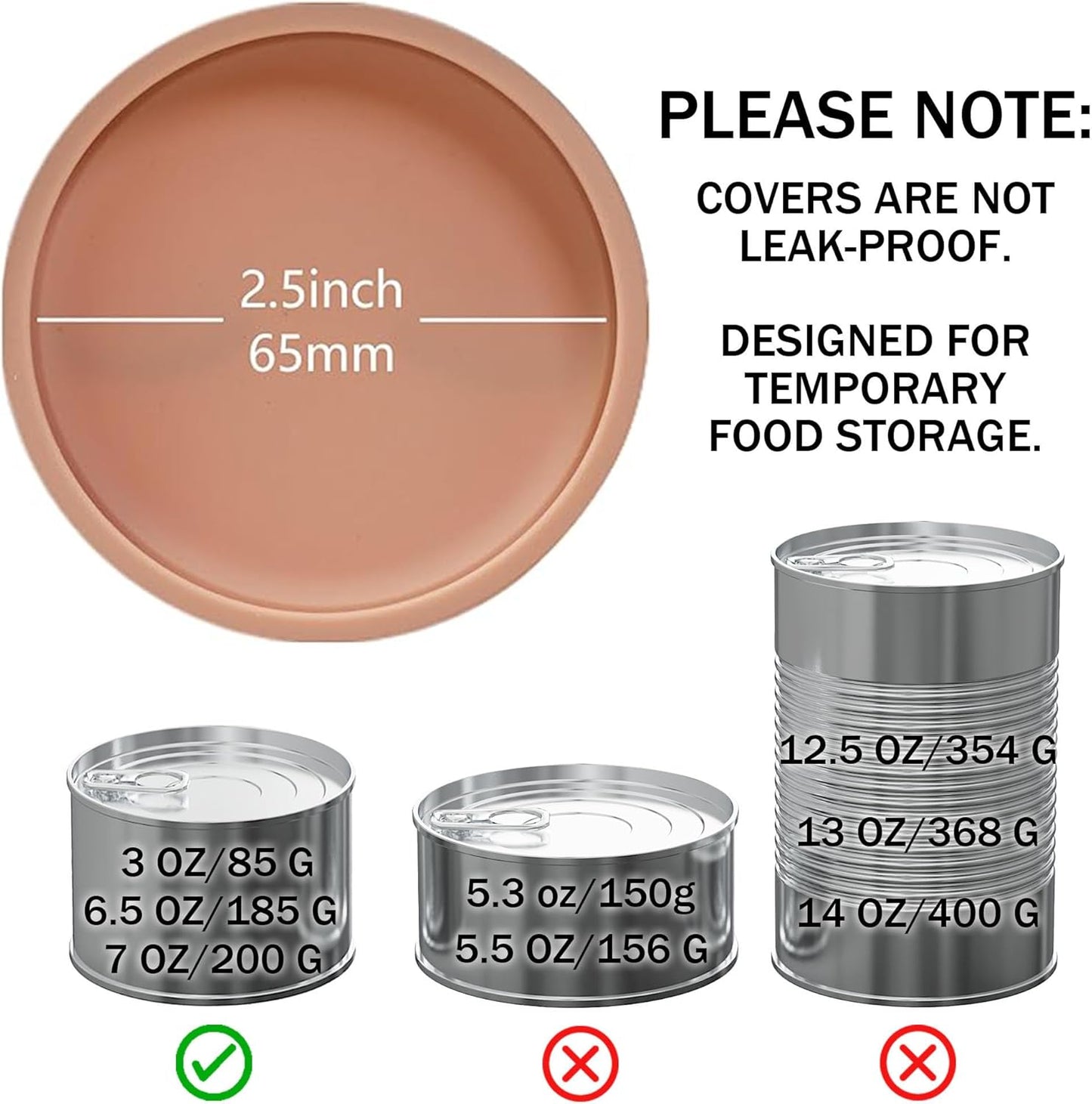 OHMO 2 Pack Cat Food Can Lids, Small Size (3 oz) Silicone Pet Food Can Lids Covers for 3 oz Cat Food Cans