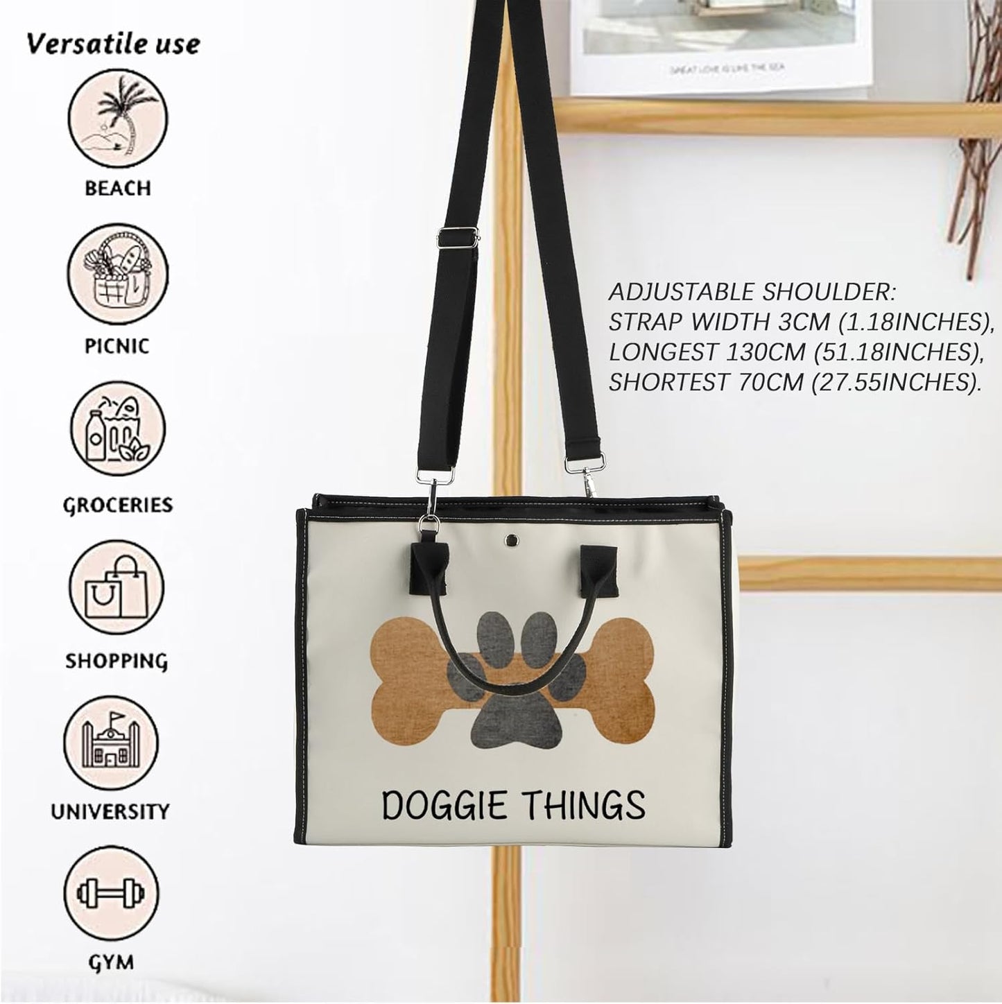 FOTAP Dog Owner Shopping Tote - Dog Park Bag and Doggie Gift