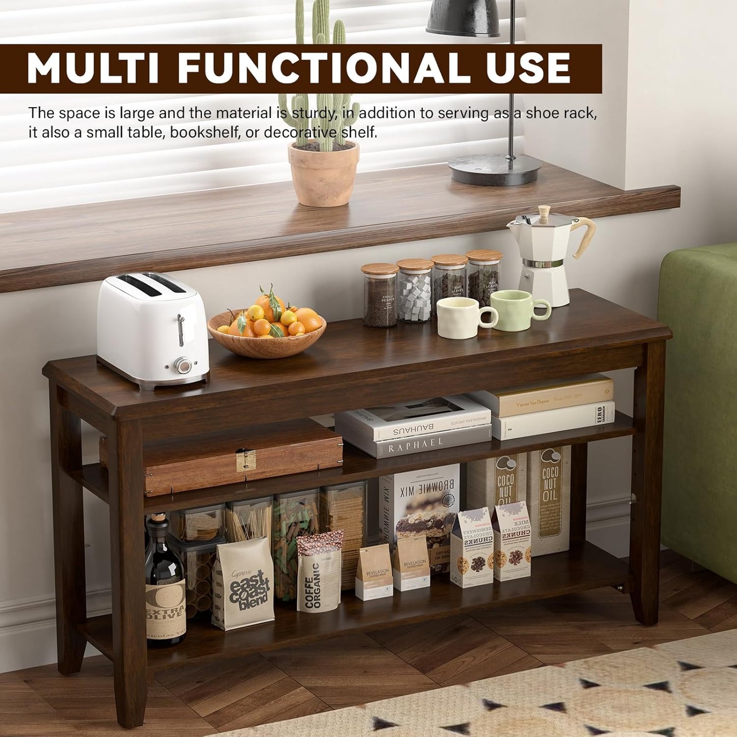 Shoe Bench Storage Rubberwood with Leather Cushion for Entryway Bench Ideal for Hallways Shoe Rack Front Doors Entrances Mudrooms Featuring 3 Height-Adjustable and Removable Shelves