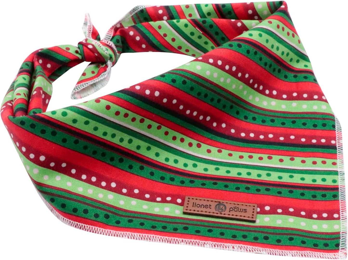 lionet paws Christmas Dog Bandana,Fabric Dogs Kerchief for Small Medium Large Dogs,Dog Cotton Triangle Bibs Scarf for Girl Boy