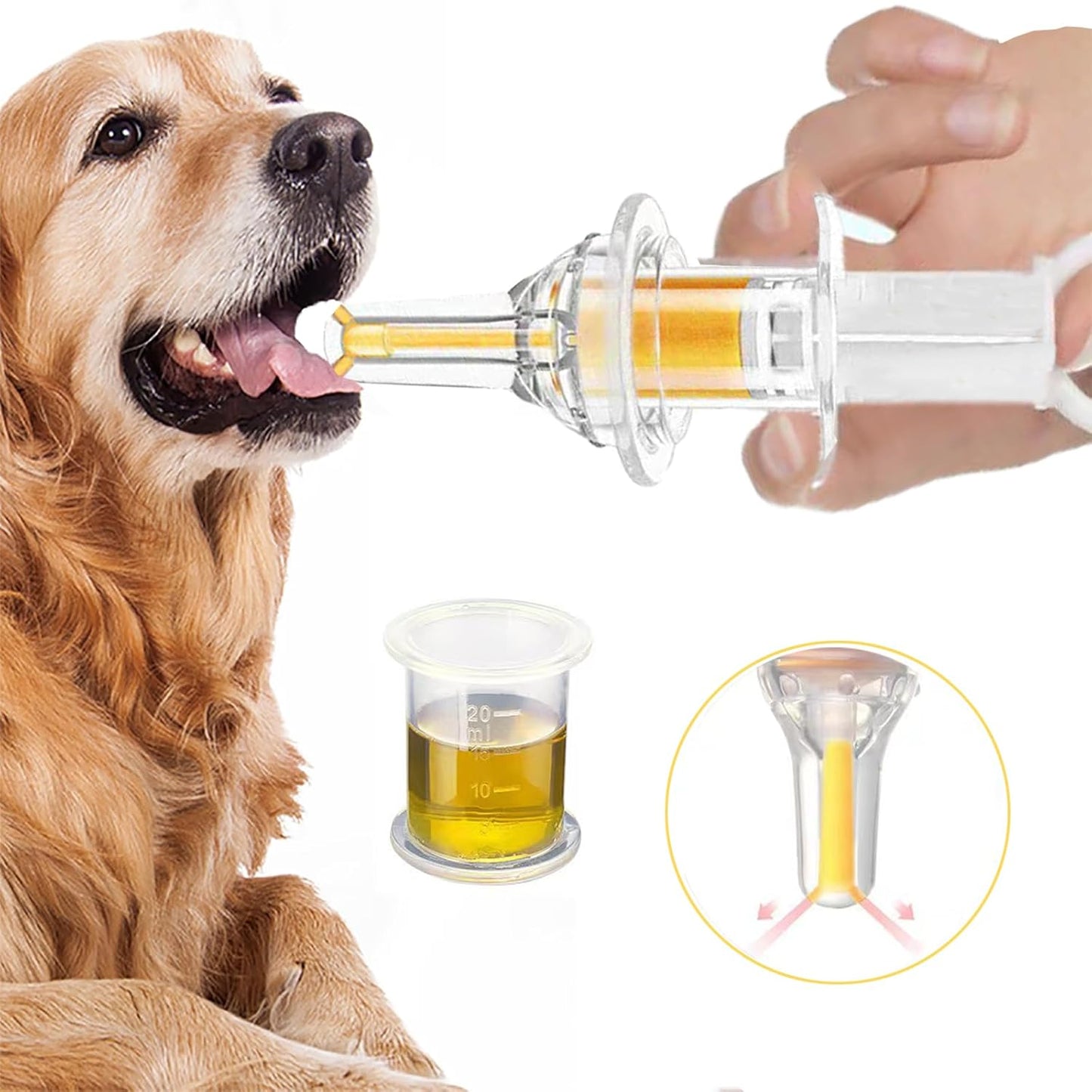 Pet Liquid Feeding Kit Pet Feeding Syringe Soft Tip, Cat Dog Syringe Bottles for Pet Feeding,Pet Medical Feeding Dispenser Tool (White)