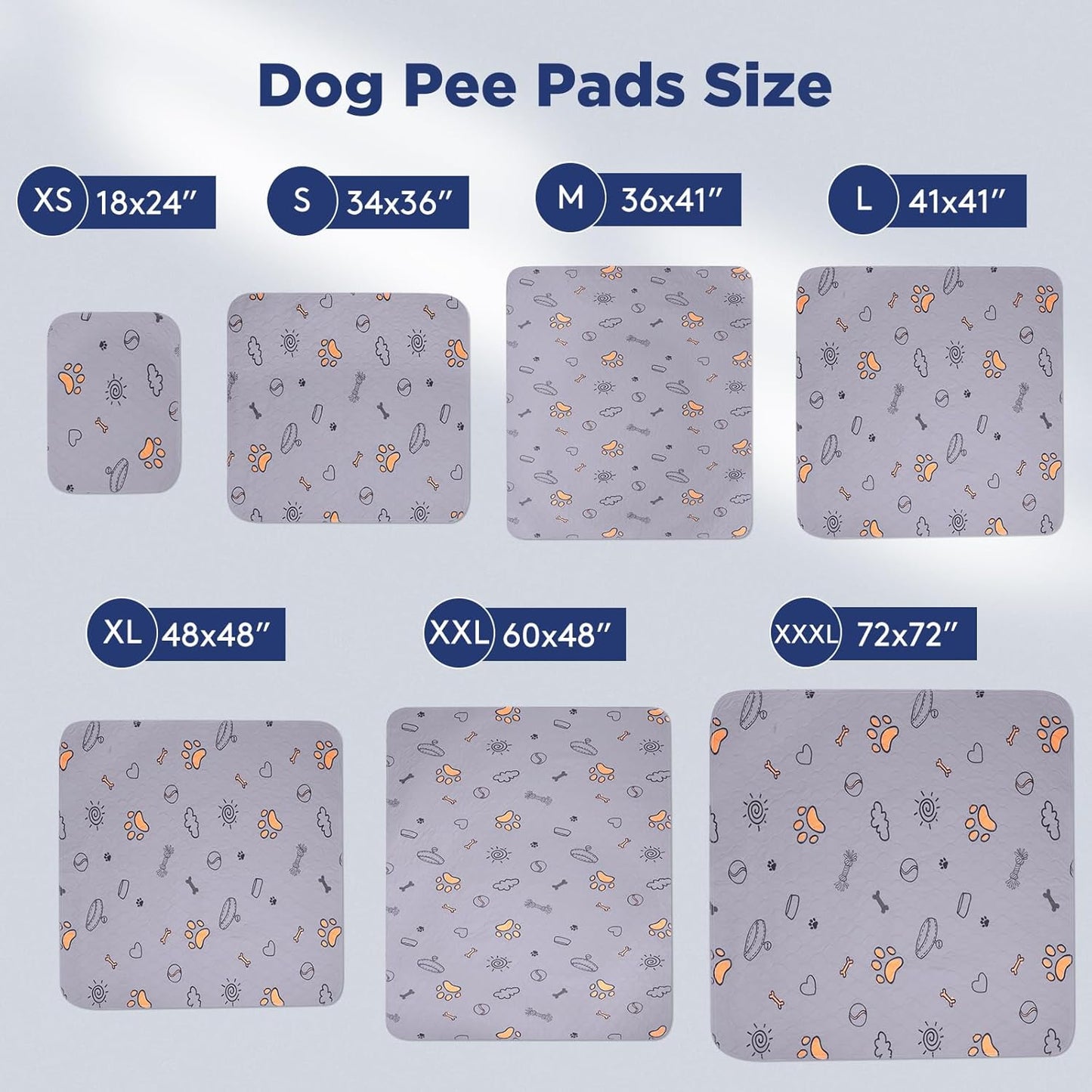 Washable Pee Pads for Dogs, 2 Pack Large 36"x41" Super Absorbent Reusable Dog Training Pads, 100% Waterproof Non-Slip Pee Pads Whelping Pads Dog Playpen Indoor Dog Cage Pads Dog Bed Mat Pet Supplies