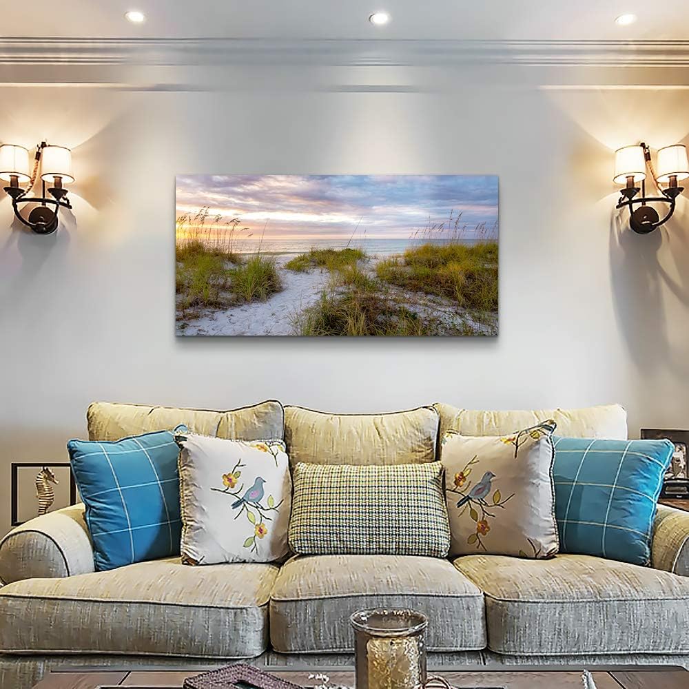 canvas wall art for living room bedroom Wall Decor ocean sand dunes grass Landscape painting Ready to Hang Home Decorations office family bathroom kitchen sea beach canvas art Prints pictures Works