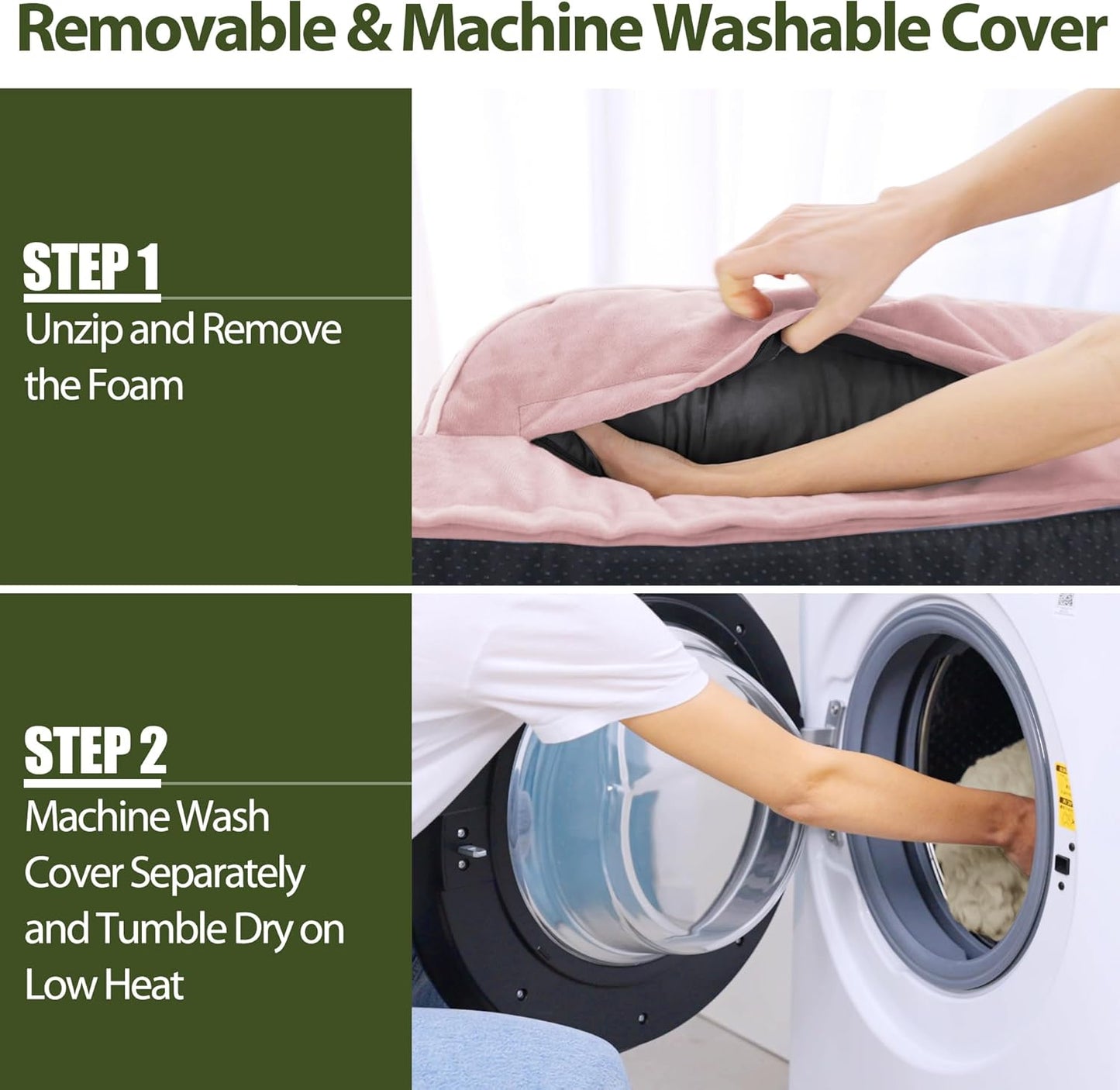 Orthopedic Dog Beds for Extra Large Dogs, Waterproof Dog Beds XLarge, Memory Foam Dogs Couch Beds with Comfy Bolster, Removable Washable Cover and Nonskid Bottom (X-Large,Pink)