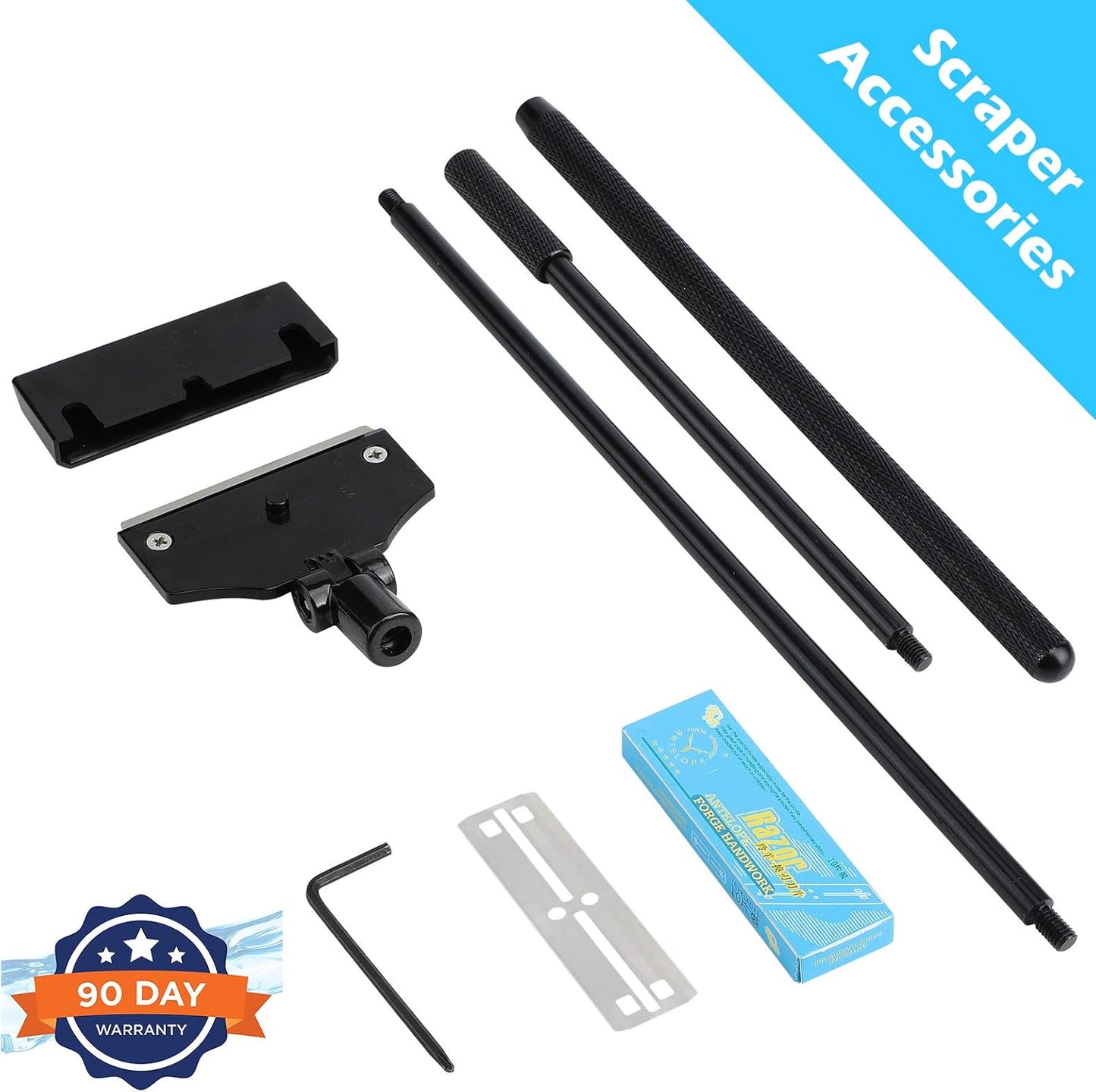 Aquarium Algae Scraper,Aquarium Glass Cleaner,Fish Tank Cleaner, Aquarium Scraper with 10 Blades,26 Inch.