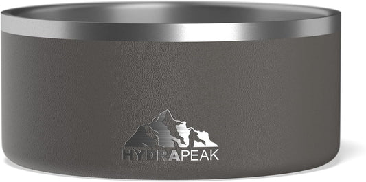 Hydrapeak Dog Bowl; Non Slip Stainless Steel; Water and Food Dish; Large Sized and Small Dogs; 32oz 64oz; Multiple Sizes | 8 Cup | Graphite