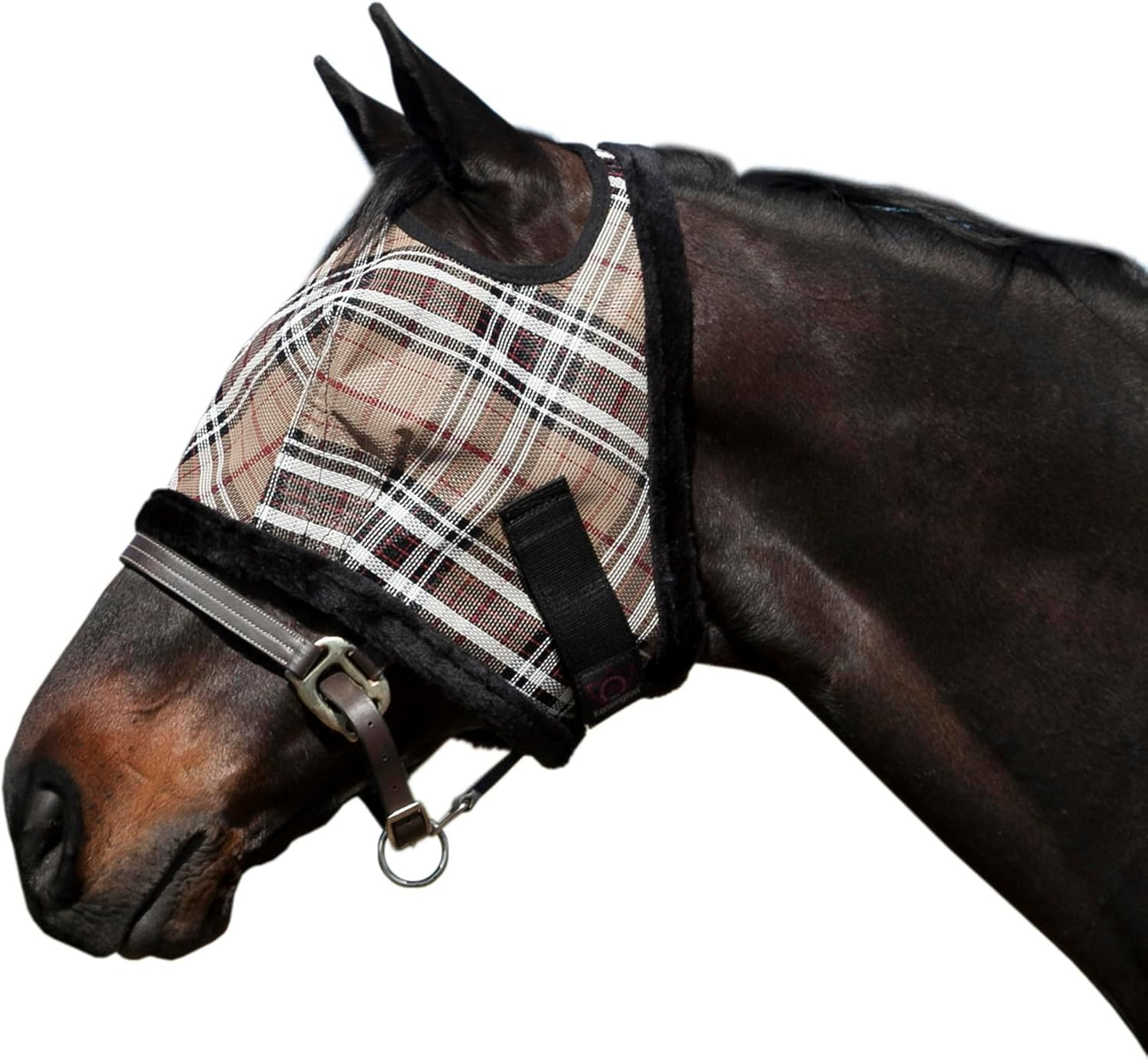 Kensington KPP Fly Mask with Fleece Trim, Deluxe Black Plaid, X-Large