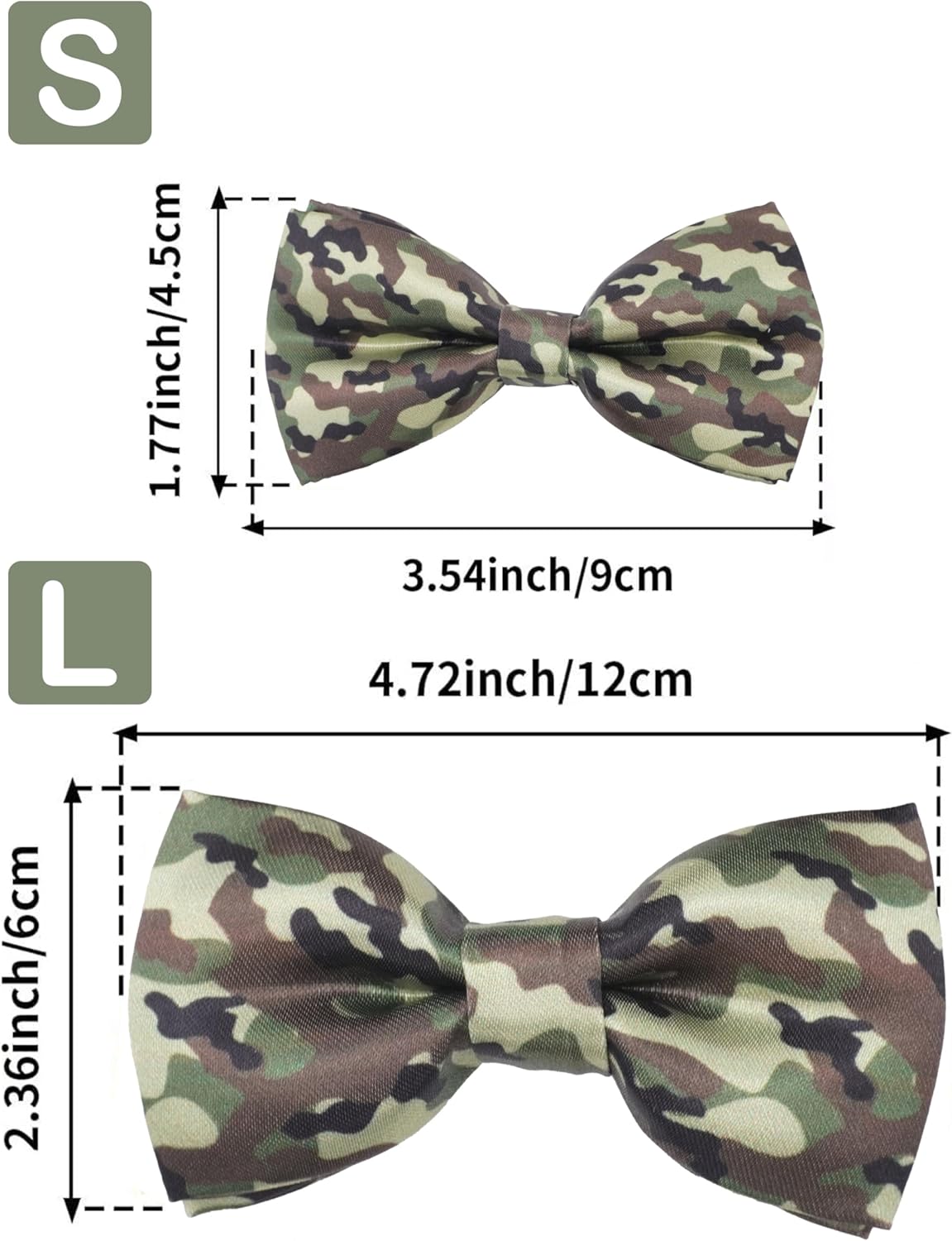 PET SHOW 10 Pack Camo Big Dog Bow Ties for Large Medium Dogs Sliding Collar Attachments Colorful Camouflage Bowties Classic Bowknots Party Holiday Pet Grooming Accessories(Large)