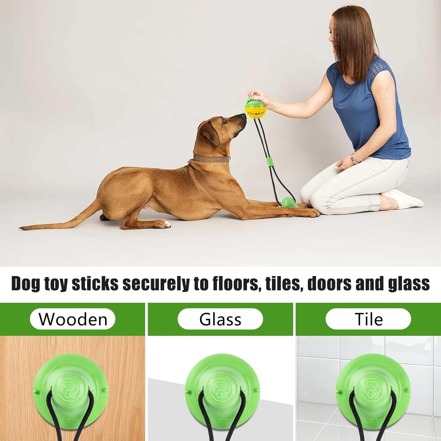 Dog Toys, Dog Chew Toys for Aggressive chewers, Puppy Training Treats Teething Rope Toys for Boredom, Puzzle Treat Food Dispensing Ball for Puppies Teething Small Dogs (Green)