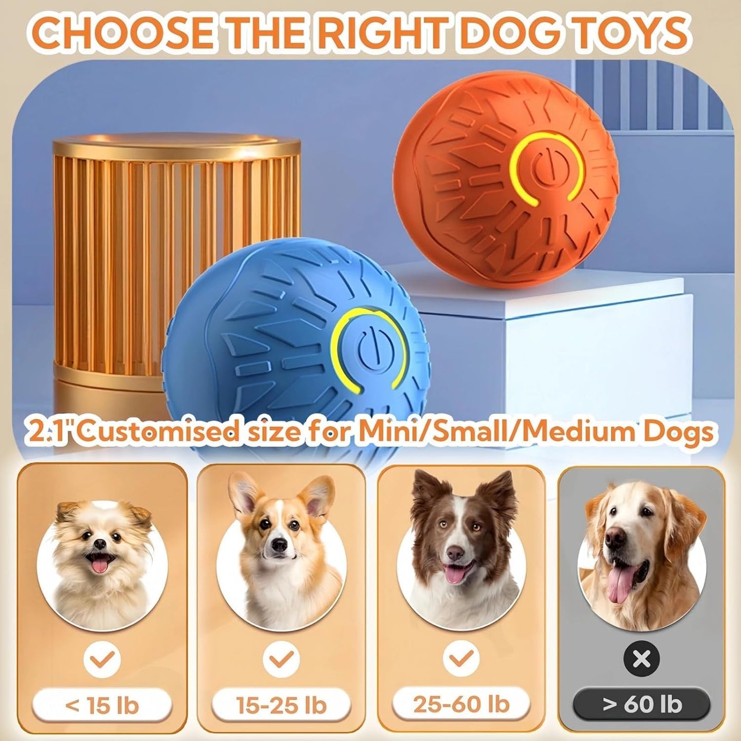 2 Pcs Interactive Dog Toys Dog Ball 2025 New Vibrating Dogs Balls Pet Bounce Bal Smart Jumping Ball