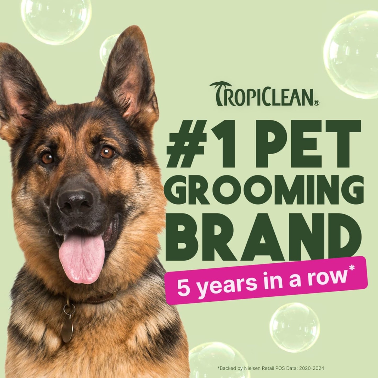 TropiClean No Rinse Waterless Dog Shampoo | Detangling and Deodorizing Dry Shampoo for Smelly Pets | Moisturizes Dry Skin | USA Made | Berry Scent | 7.4oz