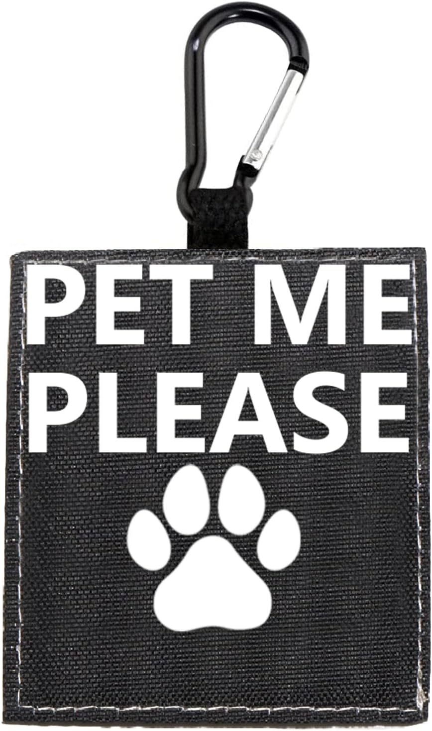 Funny Dog Leash Sleeve Pet Me Please Dog Leash Wrap Wrap Alert Hanging ID Patch Tag Pet Birthday Gift(Pet Me Please-Tag)