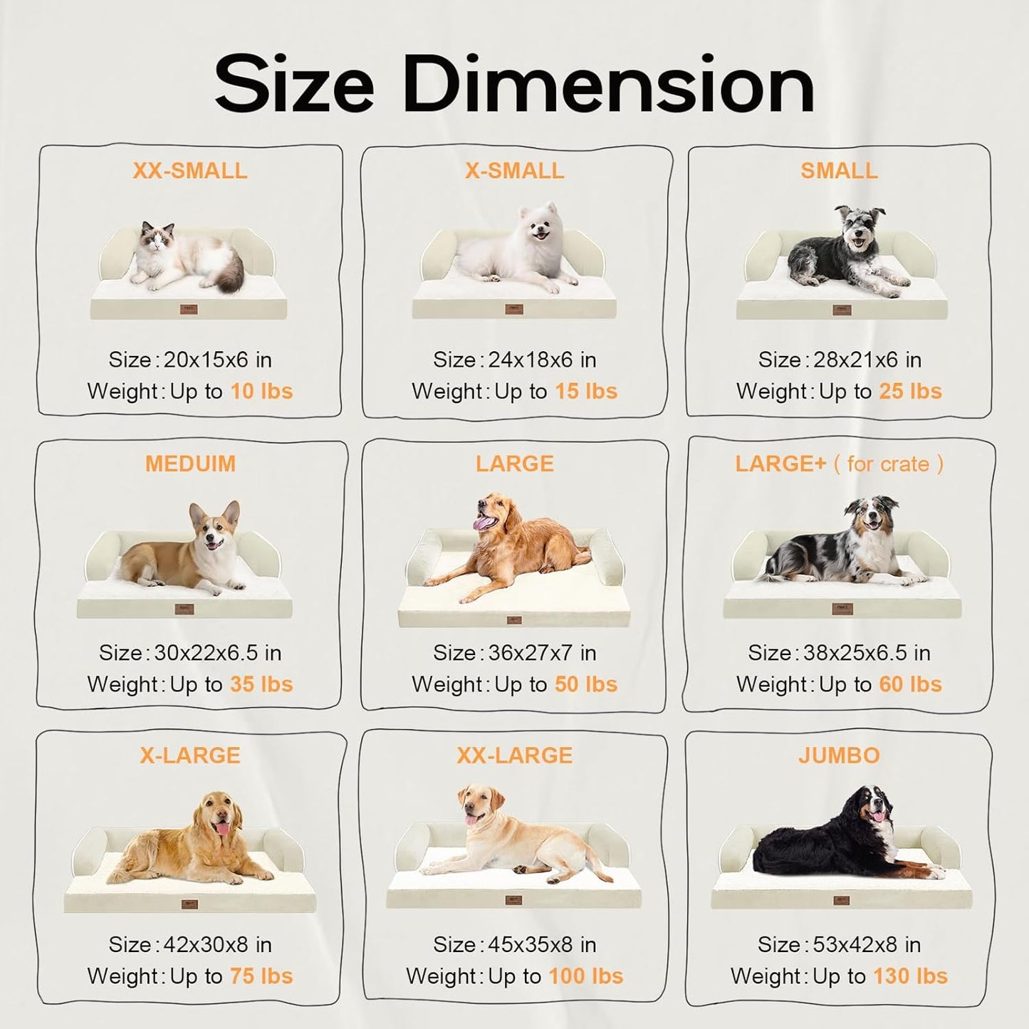 Small Dog Bed and Cat Sofa Waterproof Orthopedic Dog Beds for Small Dogs Cat Bed Comfy Pet Couch Sofa Beds with Washable Removable Cover & Non-Slip Bottom