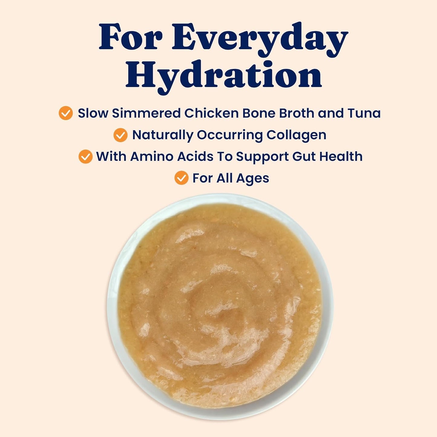 Solid Gold Bone Broth Cat Food Topper - Limited Ingredient Lickable Cat Broth Pouches w/Tuna Protein Shreds & Collagen for Hydration & Gut Support - Easy to Serve Gravy for Cats Meal Topper - 12ct