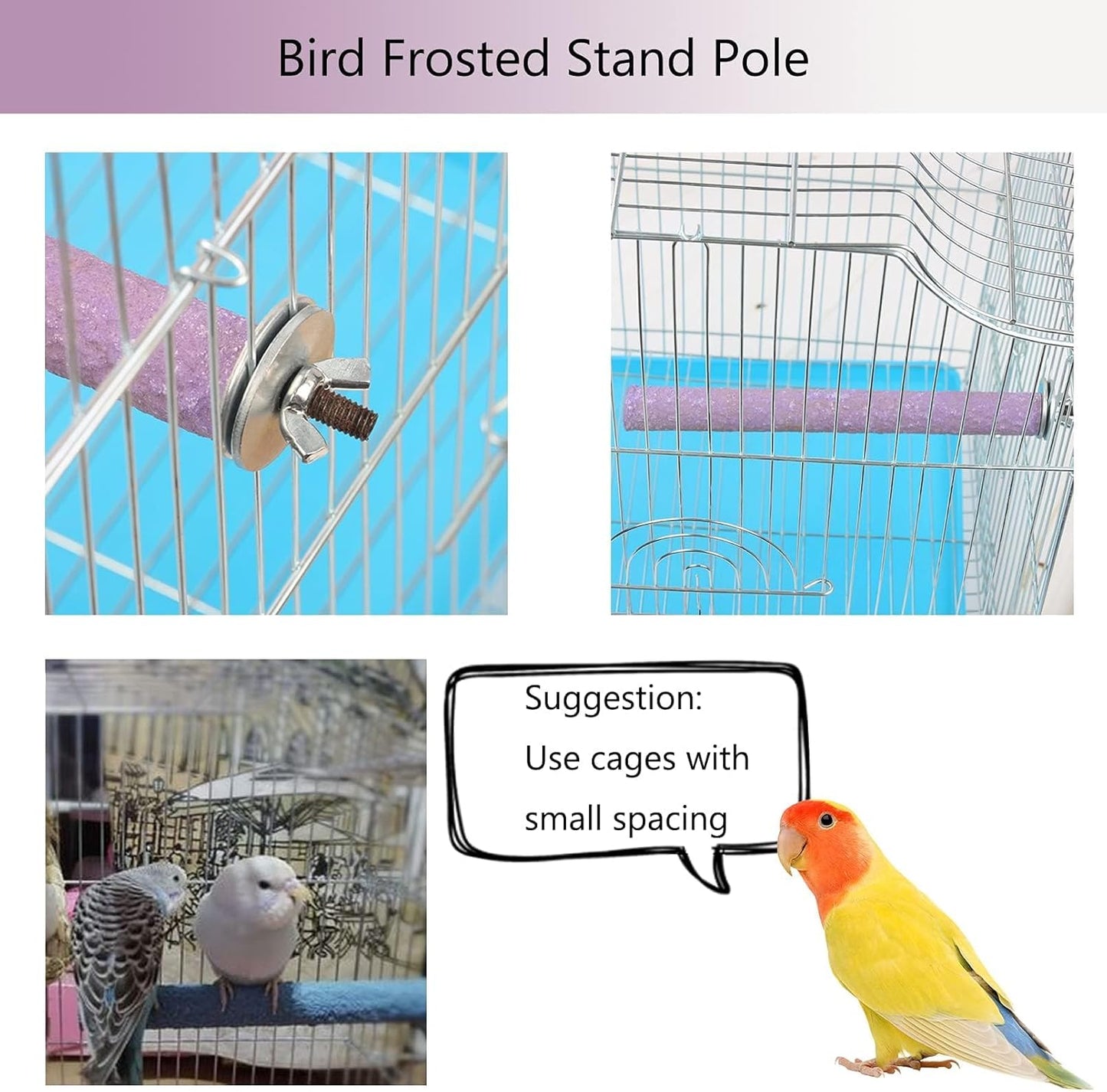 Hamiledyi Bird Perches for Cage Grinding Sand Bird Perches 8pcs Claw Trim Cage Perches Stand for Starlings, Parakeets Lovebirds Canaries Green Cheeked Conures (0.78 in Diameter)