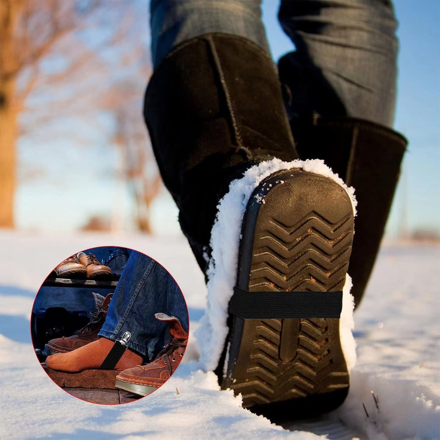 Adjustable Boot Straps Pant Stirrups Clips Boot Clips