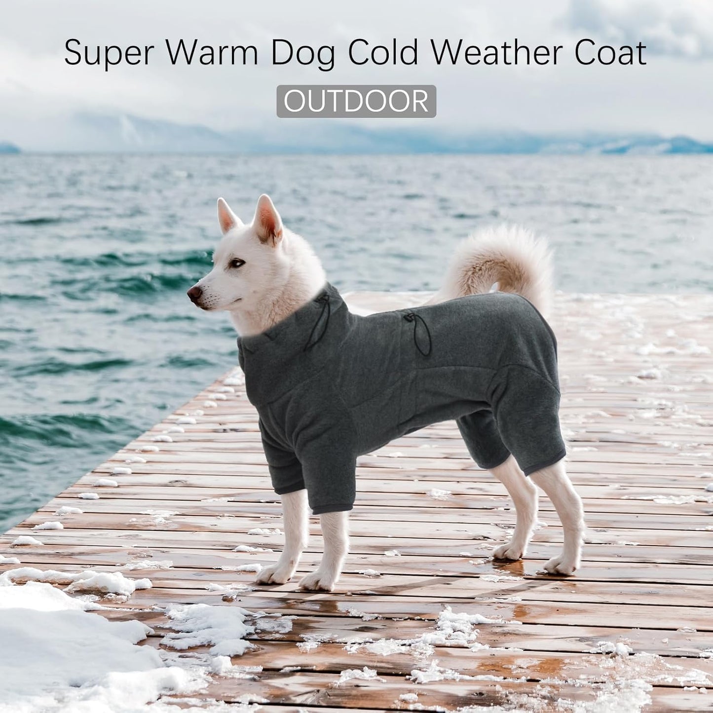 ROZKITCH XL Dog Pajamas, Pet Windproof Warm Cold Weather Jacket Vest Cozy Jumpsuit Apparel Outfit Clothes for Small Medium Large Dog Walking Hiking Sleep Grey XL