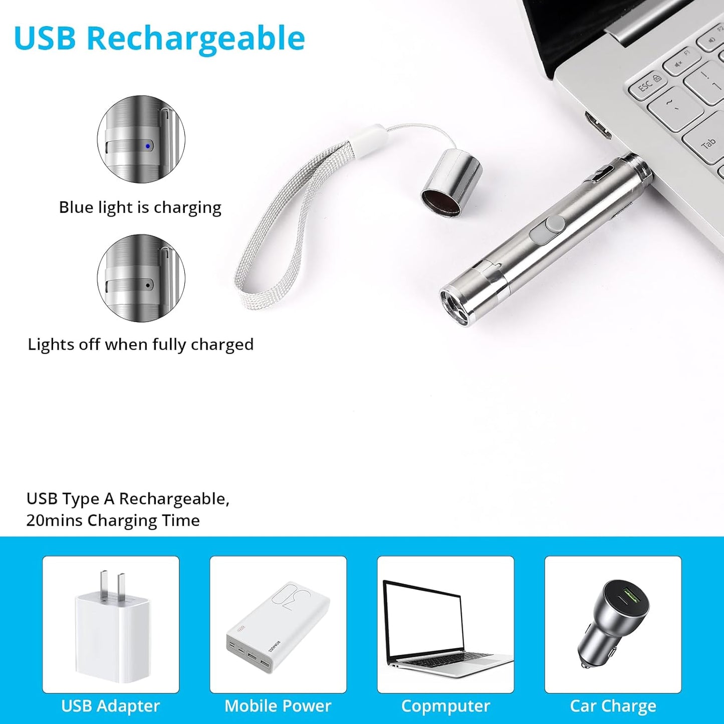 Cat Toy Pointer for Indoor Cats, USB Rechargeable Kitten Toys with 7 Adjustable Patterns, Interactive Chase Toys for Indoor Cats & Dogs, Training & Exercise Fun