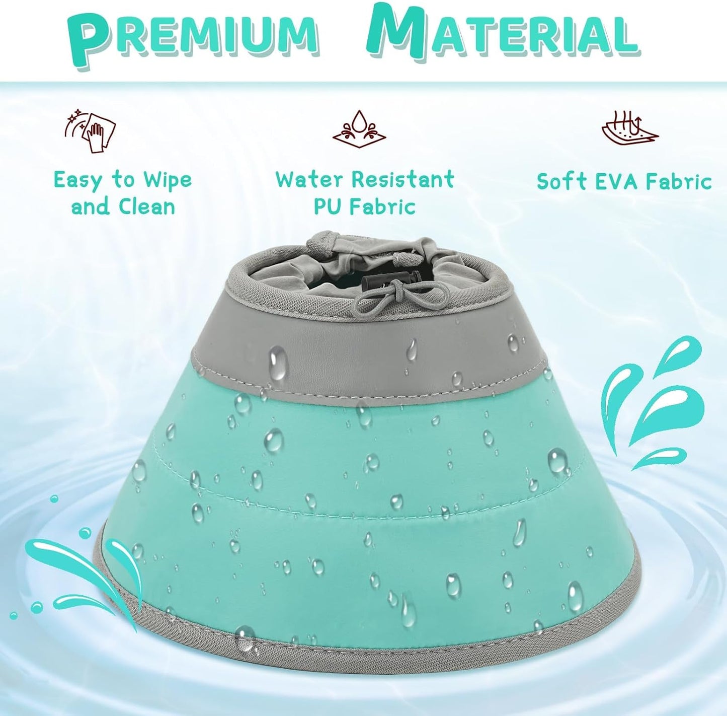 Cat Cone Collar Soft to Stop Licking, Adjustable, Foldable Lightweight Kitten Cones After Surgery Recovery for Cats & Kittens, Cat Cone Alternative (Solid Green, S)