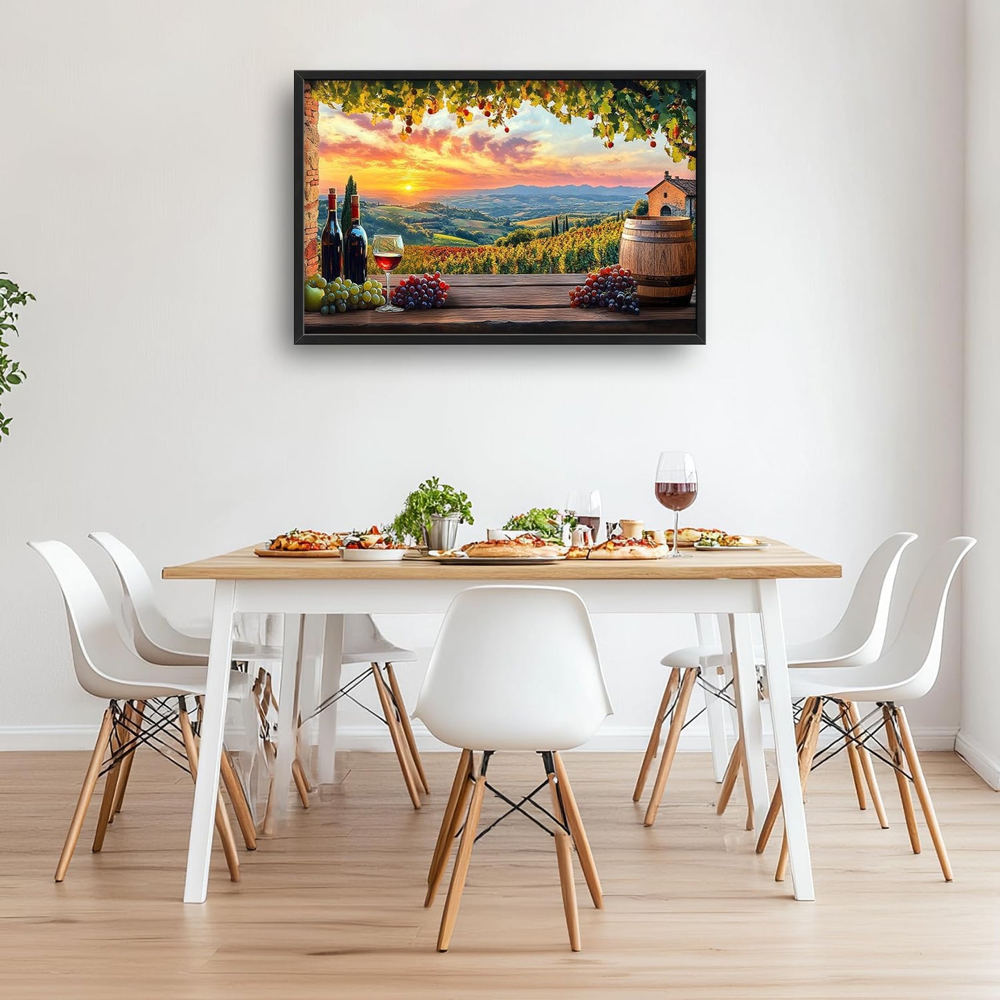 Large Sunrise Landscape Wall Art for Living Room, Sunset Scenery Canvas Oversized Wall Decor for Dining Room, Aesthetics Framed Pictures Painting Print Artwork for Bedroom Office 36L" x 24W"