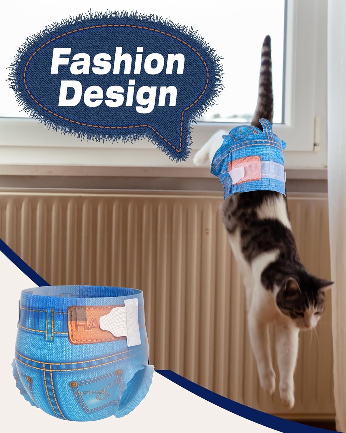 Pet Soft Dog Diapers Female, Doggie Diapers for Female Dogs, Disposable Super Absorbent Pet Diaper for Cats & Dogs in Heat Period, Urine Incontinence, S 20 Counts