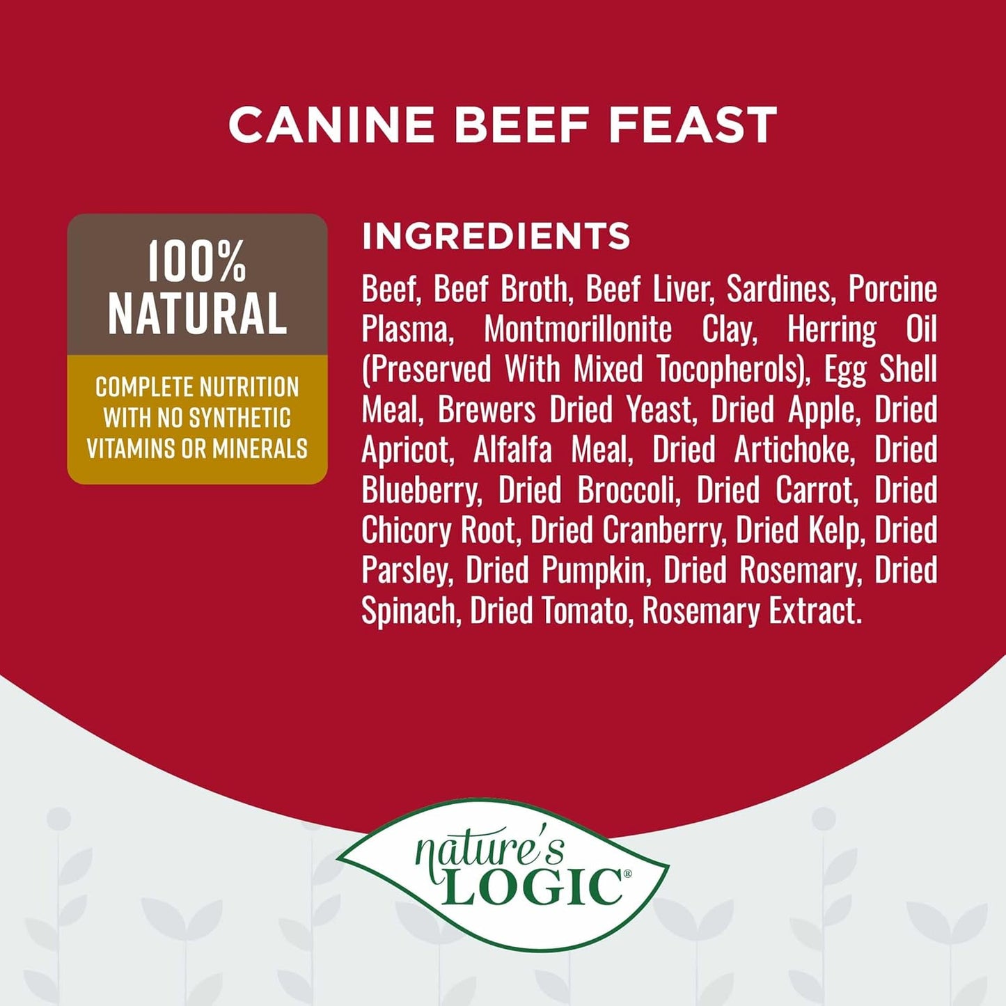 Nature's Logic Grain-Free Canned Dog Food - 95% Animal Proteins - 100% Natural Wet Dog Food Cans - No Common Allergens - All Life Stages - Ideal for Sensitive Dogs - Beef (13.2 oz, 12 pack)
