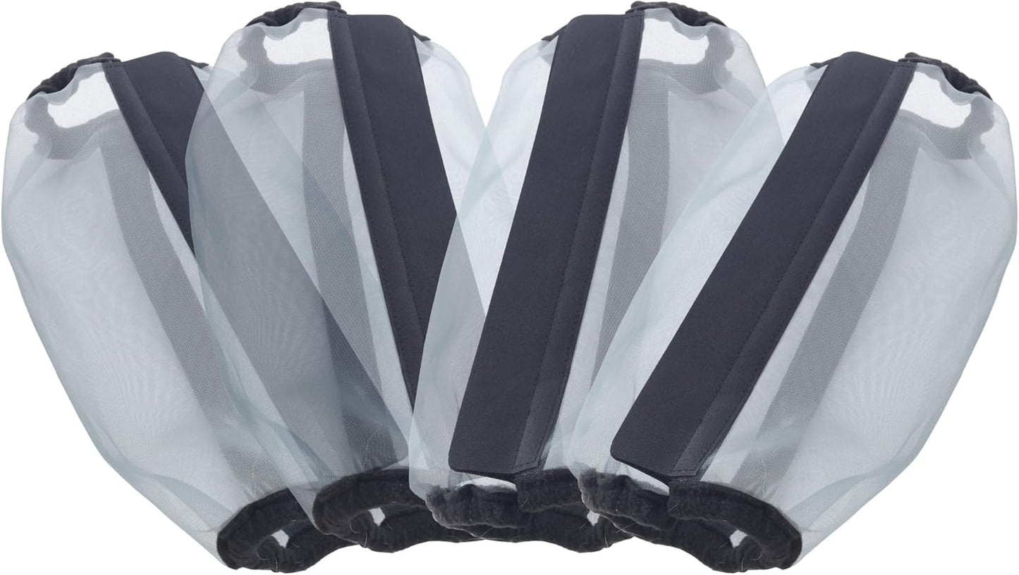 Horse Fly Boots Set of 4, Ultra Lightweight Breathable Mesh Leg Wraps, Non-Slip Fit, Reduce Stomping, Universal Size, Ideal for Summer Grey