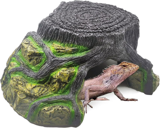 Reptile Hideout Cave Resin Rock Lizard Hideaway Turtle Climbing Platform Habitat Decoration for Tortoise Bearded Dragon Chamelon Frog Gecko Snake Iguana