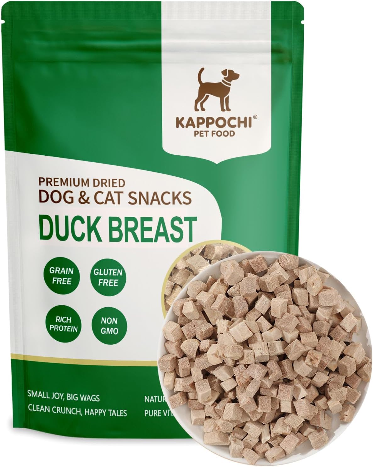 Freeze-Dried Duck Dog Treats, 3.5oz(100.0g), 100% Single Ingredient, High Protein Training Treats, Natural & Raw, No Additives, Grain Free, Gluten Free