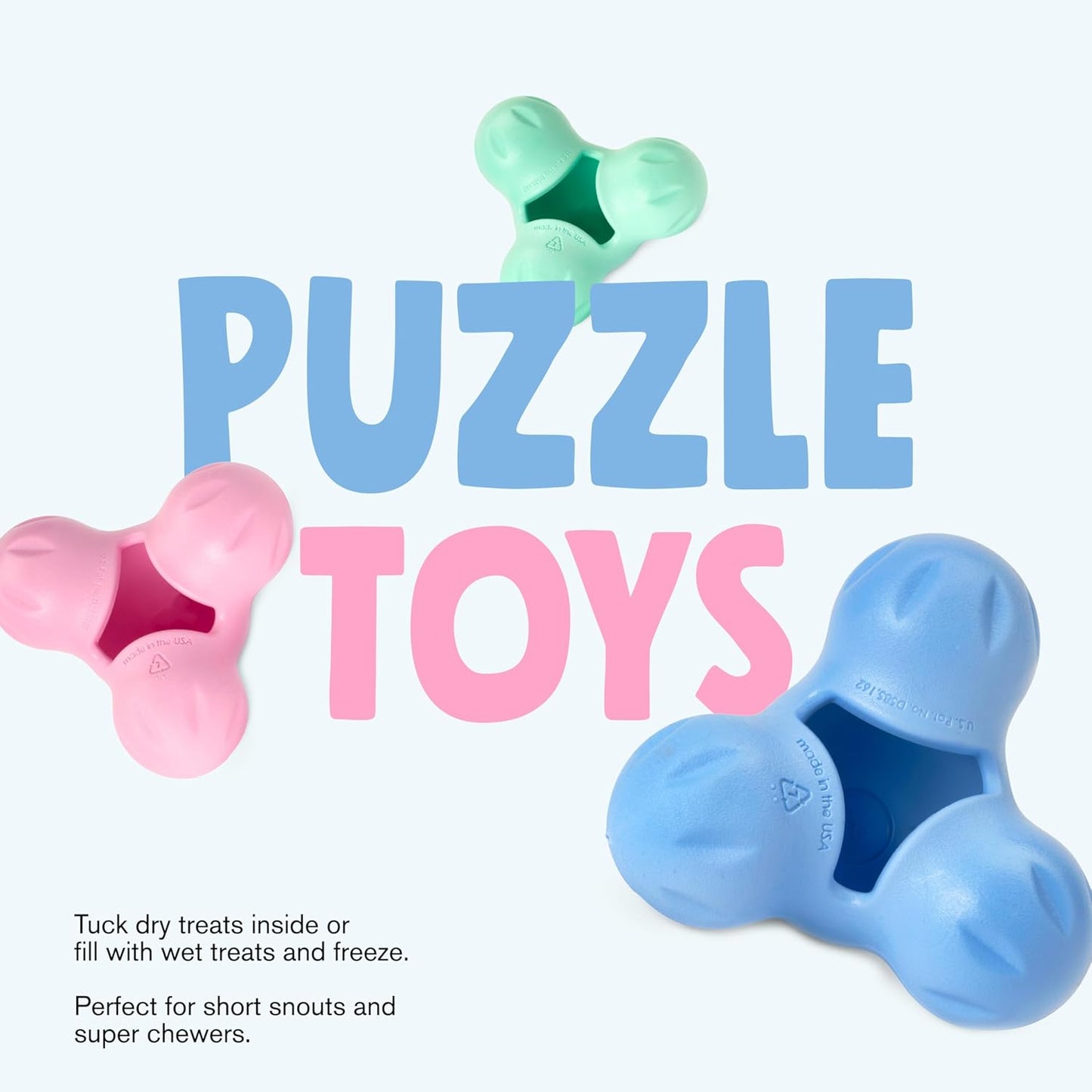 WEST PAW Zogoflex Tux Treat Dispensing Dog Chew Toy – Interactive Chewing Toy for Dogs – Dog Games for Aggressive Chewers, Fetch, Catch – Holds Kibble, Treats, Small 4", Bubblegum