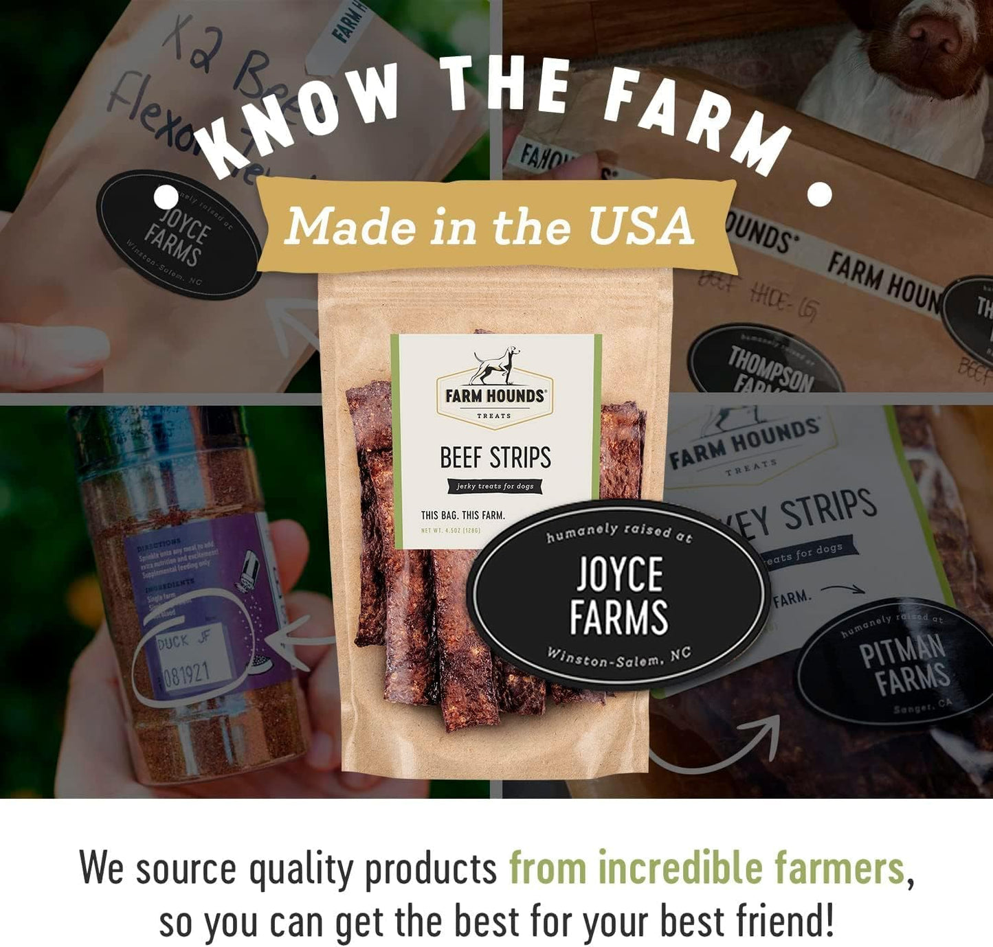 Farm Hounds - Beef Strips - Premium Natural Beef Jerky for Dogs - 100% Humanely Raised Cattle - Break-to-Size - Great for Training & Treats - No Added Fillers - Made in USA - 2 Pack