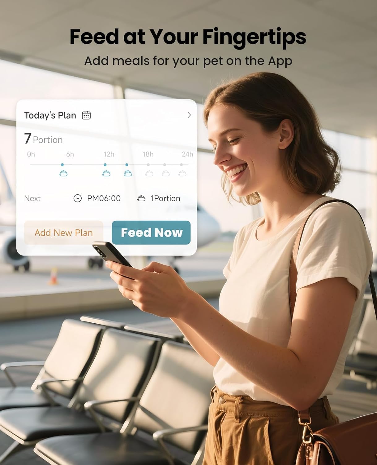 oneisall Cordless WiFi Automatic Cat Feeder, Rechargeable 100-Day Battery Operated Pet Feeder, 20 Cups/5L Timed Cat Food Dispenser for Large Kibble, Smart App Control (Black)