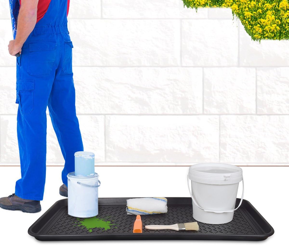 Multi-Purpose Boot Tray Mat,Shoe Tray Mat,Dog Feeding Tray,Waterproof Trays for Indoor and Outdoor Floor Protection,30" x 15"/2 Pack