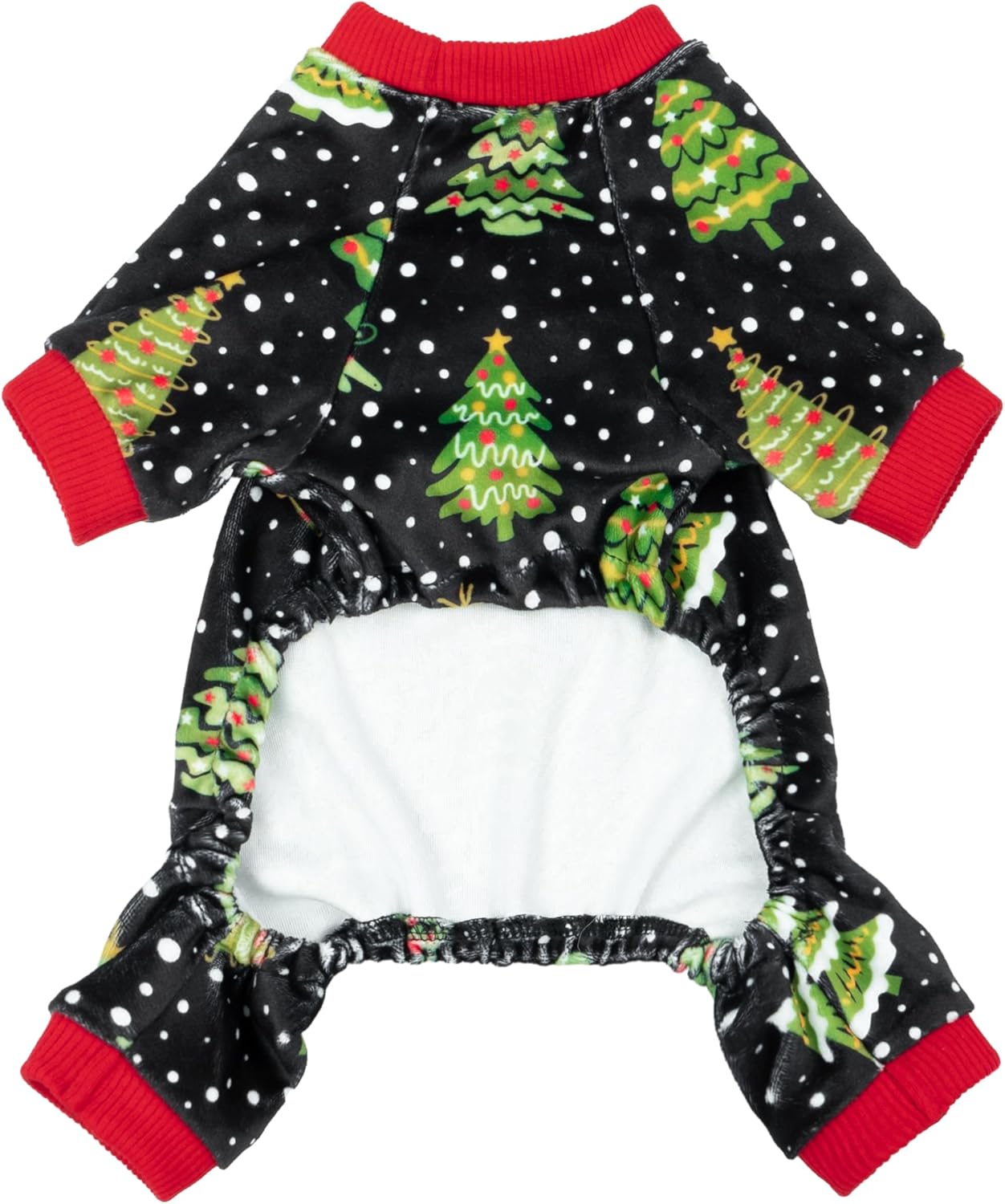 Fitwarm Christmas Tree Dog Pajamas, Christmas Clothes for Small Dogs Boy Girl, Holiday Pet Outfit, Black, Red, Green, Yellow, XXL